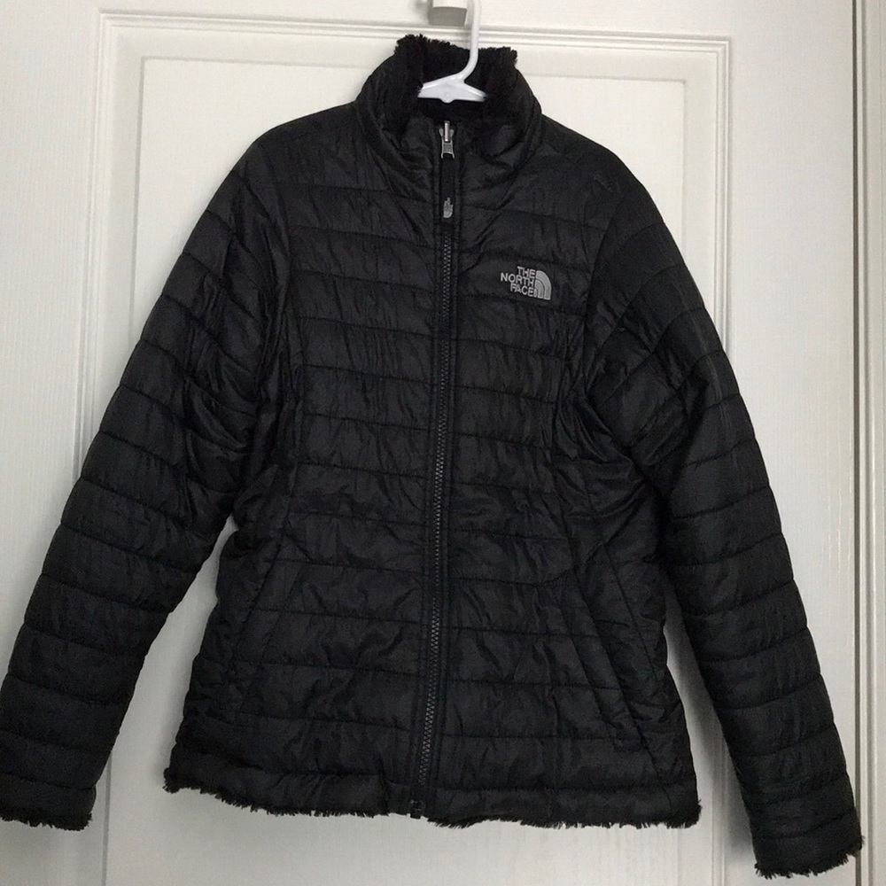 Girls size medium North Face reversible jacket